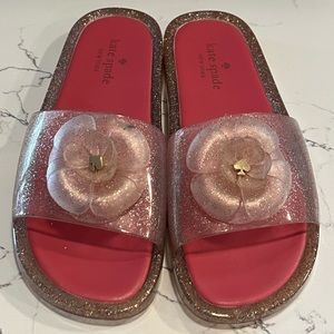 Kate Spade Pink Glitter Slides Size 9